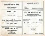 Chas. L. Fox, Otis Mercantile, Livingston and Son, Aldrich and Sons, Hewitt Hardware, Otter Tail County 1925